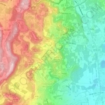 Mappa topografica Mura, altitudine, rilievo