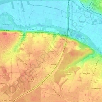 Mappa topografica Coesnon, altitudine, rilievo