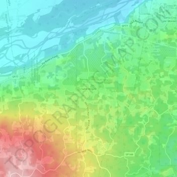 Mappa topografica Santi Angeli, altitudine, rilievo