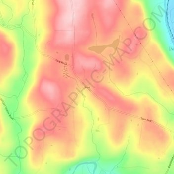 Mappa topografica Saco, altitudine, rilievo
