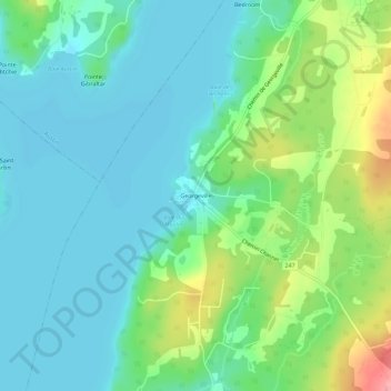 Mappa topografica Georgeville, altitudine, rilievo