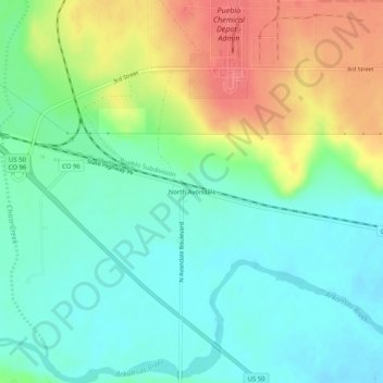 Mappa topografica North Avondale, altitudine, rilievo