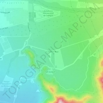 Mappa topografica La Leonera Bajo, altitudine, rilievo