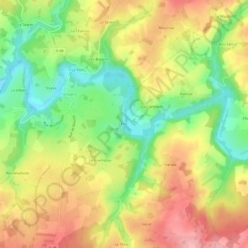Mappa topografica Piot, altitudine, rilievo
