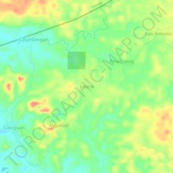 Mappa topografica Leona, altitudine, rilievo