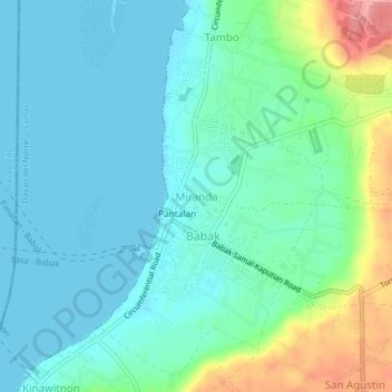 Mappa topografica Miranda, altitudine, rilievo