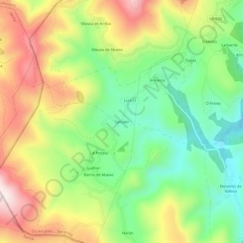 Mappa topografica Sancido, altitudine, rilievo