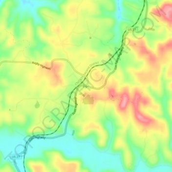 Mappa topografica Elgin, altitudine, rilievo