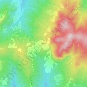 Mappa topografica Miemo, altitudine, rilievo