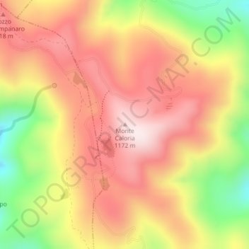 Mappa topografica Monte Caloria, altitudine, rilievo