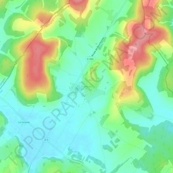 Mappa topografica Frettes, altitudine, rilievo