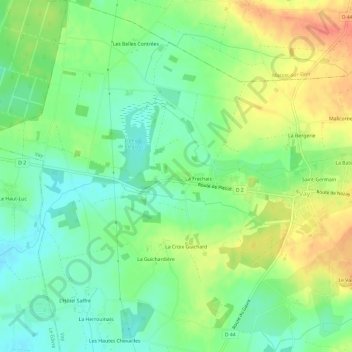 Mappa topografica Clegreuc, altitudine, rilievo