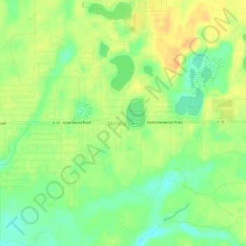 Mappa topografica Skidway Lake, altitudine, rilievo