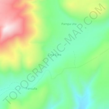 Mappa topografica Cora Cora, altitudine, rilievo