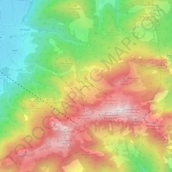 Mappa topografica Goriloch, altitudine, rilievo