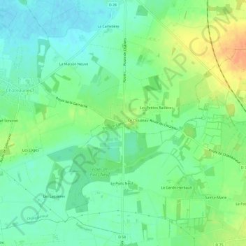 Mappa topografica La Loge, altitudine, rilievo
