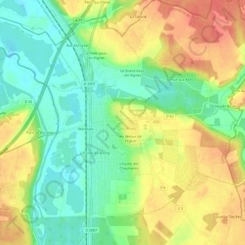 Mappa topografica Résidence de la Colline, altitudine, rilievo