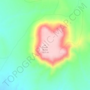 Mappa topografica South Butte, altitudine, rilievo