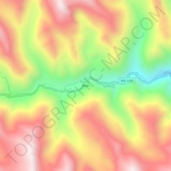 Mappa topografica Wari, altitudine, rilievo