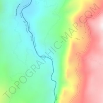 Mappa topografica Cundinamarca, altitudine, rilievo