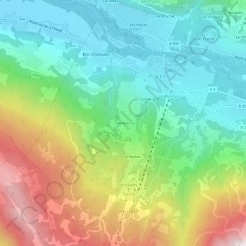 Mappa topografica Mindion, altitudine, rilievo