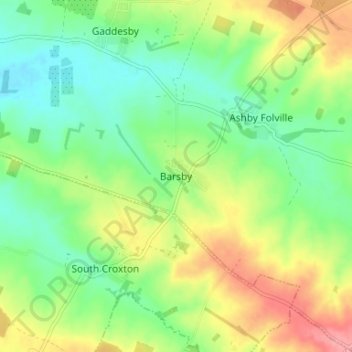Mappa topografica Barsby, altitudine, rilievo