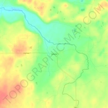Mappa topografica Isabella, altitudine, rilievo