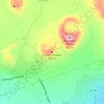 Mappa topografica La Montaneta, altitudine, rilievo