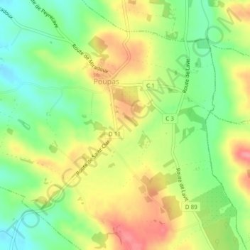 Mappa topografica Espagne Nord, altitudine, rilievo