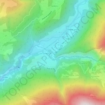 Mappa topografica Les Moulins, altitudine, rilievo