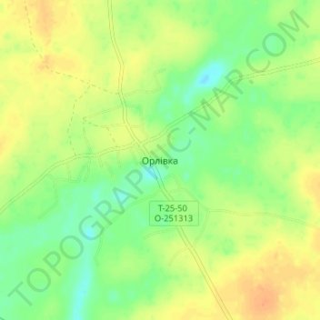 Mappa topografica Орлівка, altitudine, rilievo