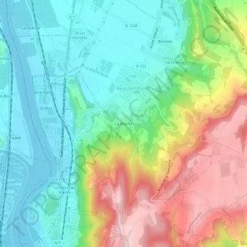 Mappa topografica La Blache, altitudine, rilievo