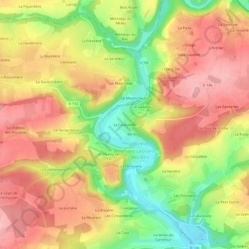 Mappa topografica La Couturelle, altitudine, rilievo