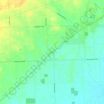 Mappa topografica Cuba, altitudine, rilievo