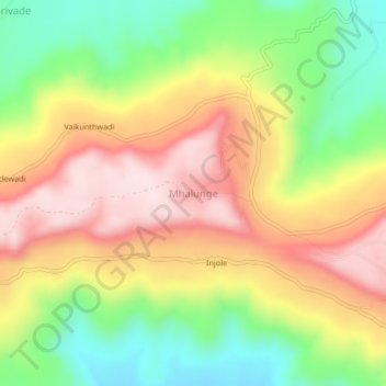 Mappa topografica Mhalunge, altitudine, rilievo