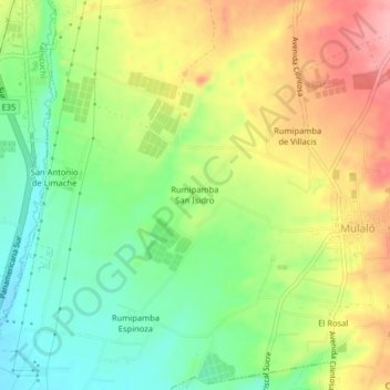 Mappa topografica Rumipamba San Isidro, altitudine, rilievo