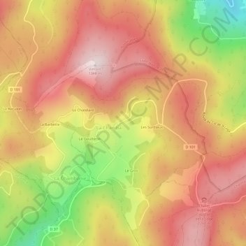 Mappa topografica Le Blanchon, altitudine, rilievo