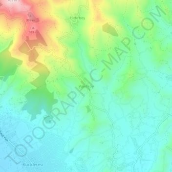 Mappa topografica Vakıfköy, altitudine, rilievo