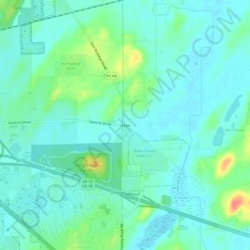 Mappa topografica Hope, altitudine, rilievo
