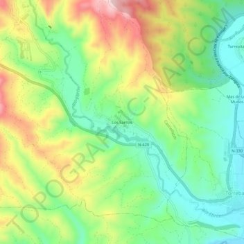 Mappa topografica Los Santos, altitudine, rilievo