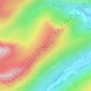 Mappa topografica Birkhouse Moor, altitudine, rilievo