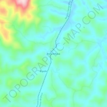 Mappa topografica Roda d'Água, altitudine, rilievo