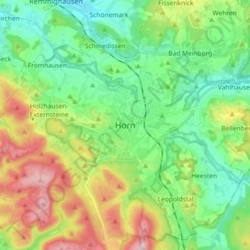 Mappa topografica Horn, altitudine, rilievo