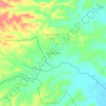 Mappa topografica San Rafael, altitudine, rilievo