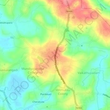 Mappa topografica Chelari, altitudine, rilievo