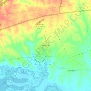 Mappa topografica Villa Antonia, altitudine, rilievo