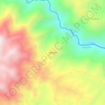 Mappa topografica Delicias, altitudine, rilievo