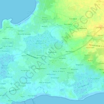 Mappa topografica Mejou Bras, altitudine, rilievo