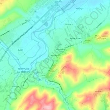 Mappa topografica San Liberio, altitudine, rilievo