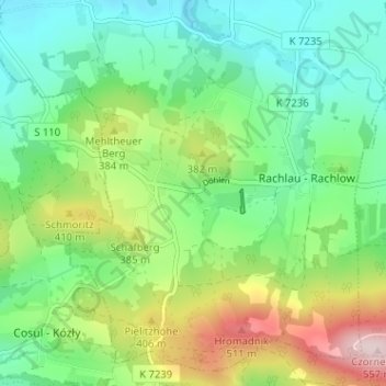 Mappa topografica Döhlen, altitudine, rilievo